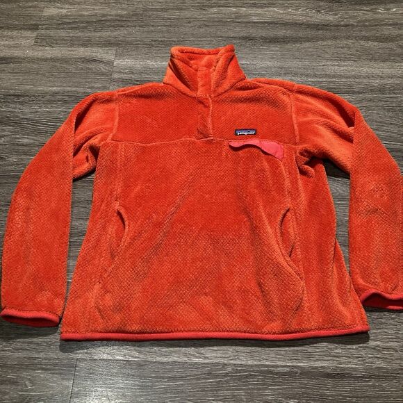 Patagonia Tops - Patagonia Re Tool Snap T Pullover Womens Medium Orange Polartec Fleece